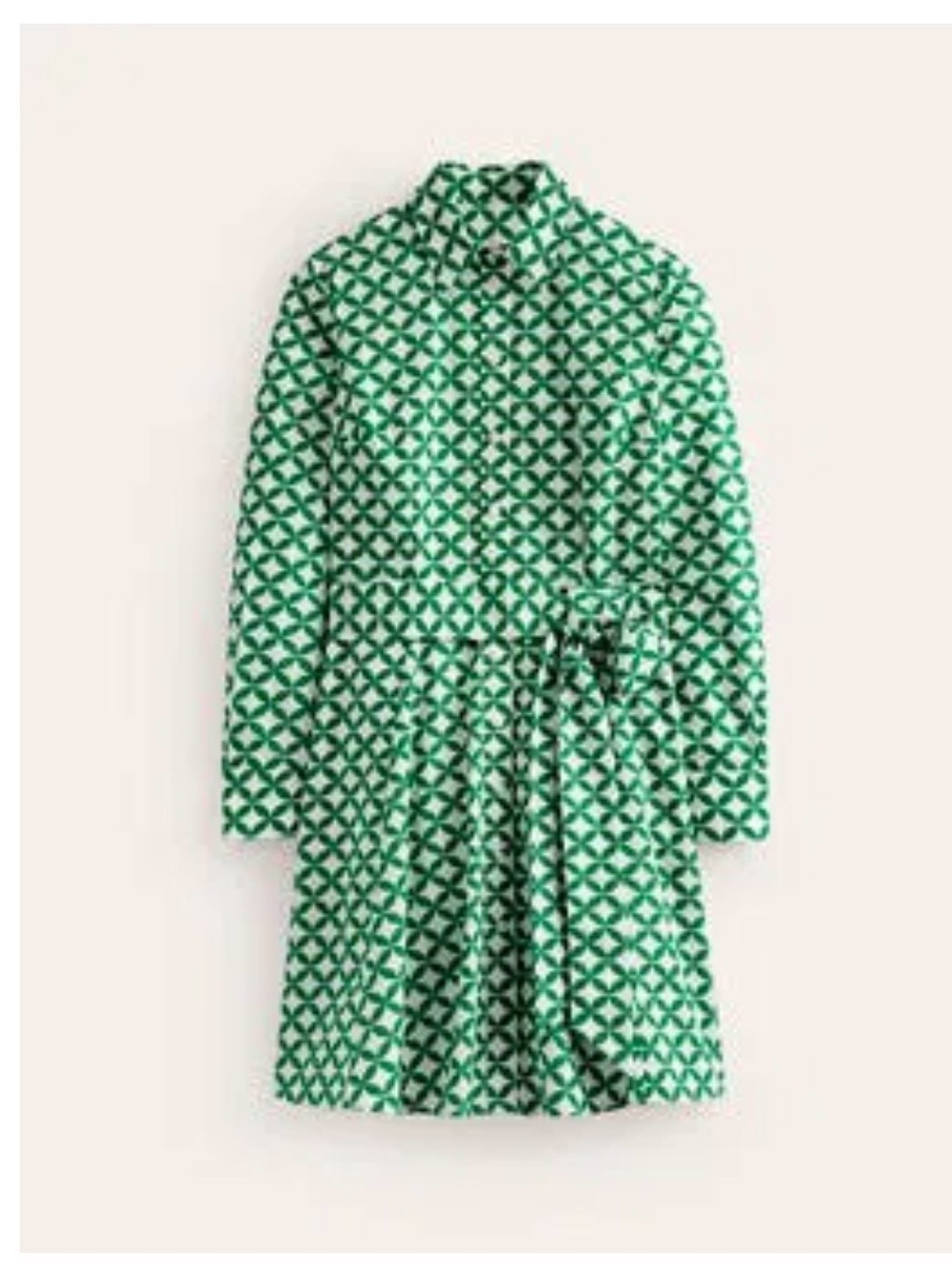 Boden Green Geometric  Shirt Dress size 8R - Picture 2 of 14